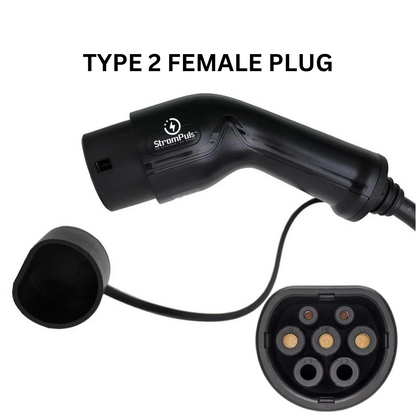 StromPuls Type 2 Ev Charger only Gun Type 2 for Output Upto 16A -32 Amp| Ev Charger Connector | IP65|Black|Car Ev Type 2 Female Plug (Only Gun Without Cable)