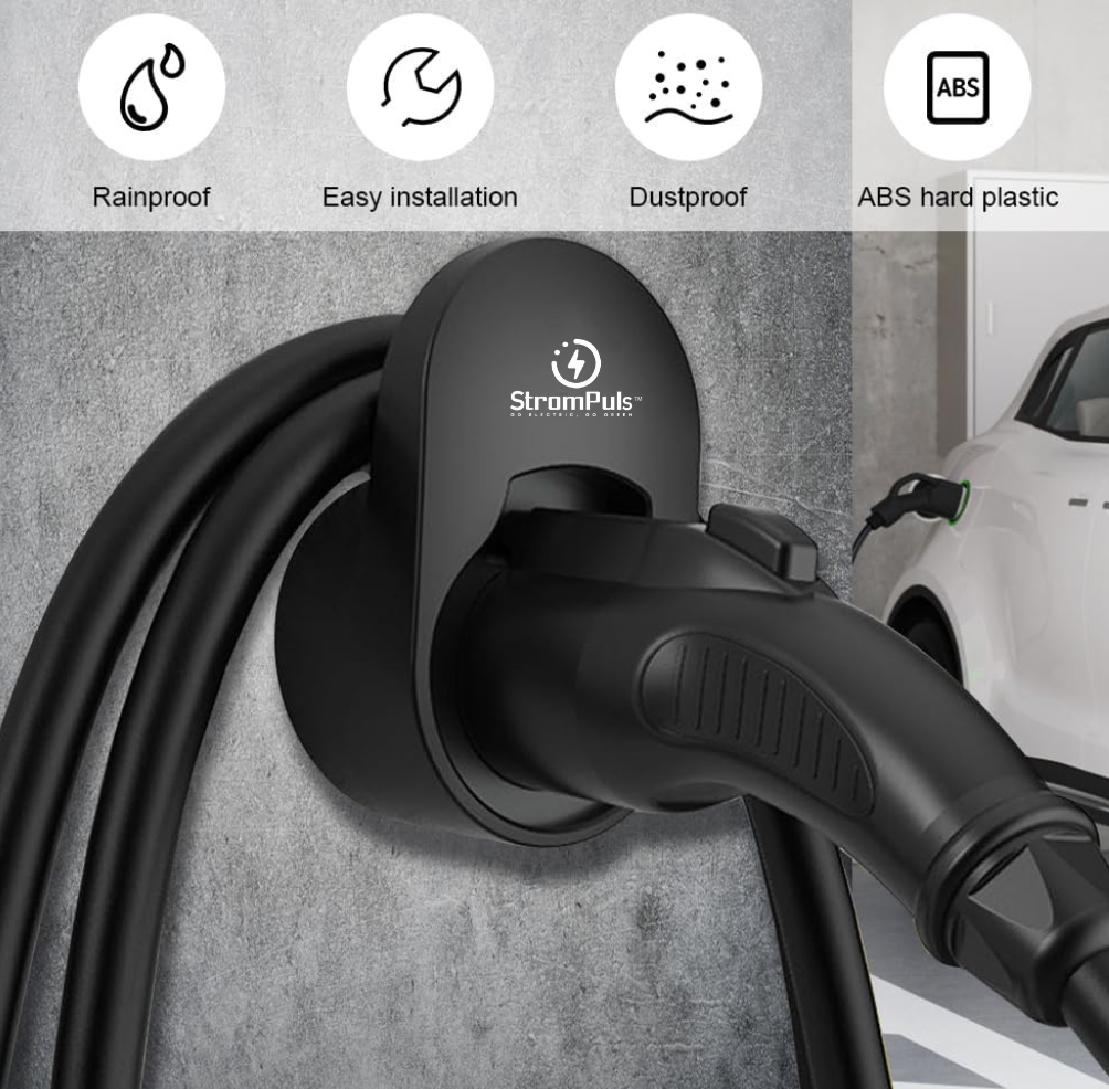 StromPuls EV Charging Cable Holder with Wall Socket/Holster (Rugged, Water Resistant & Easy Installation) (Charging Cable Holder)